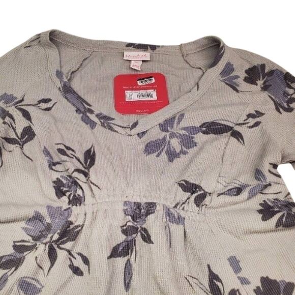 Isabel Maternity Long Sleeve Shirt Waffle Knit Floral Maternity Clothes Size S - Picture 2 of 4